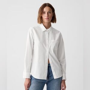 Gap Organic Cotton Poplin Classic Shirt White Medium